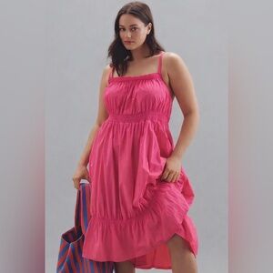 Anthropologie Fuchsia Midi Dress